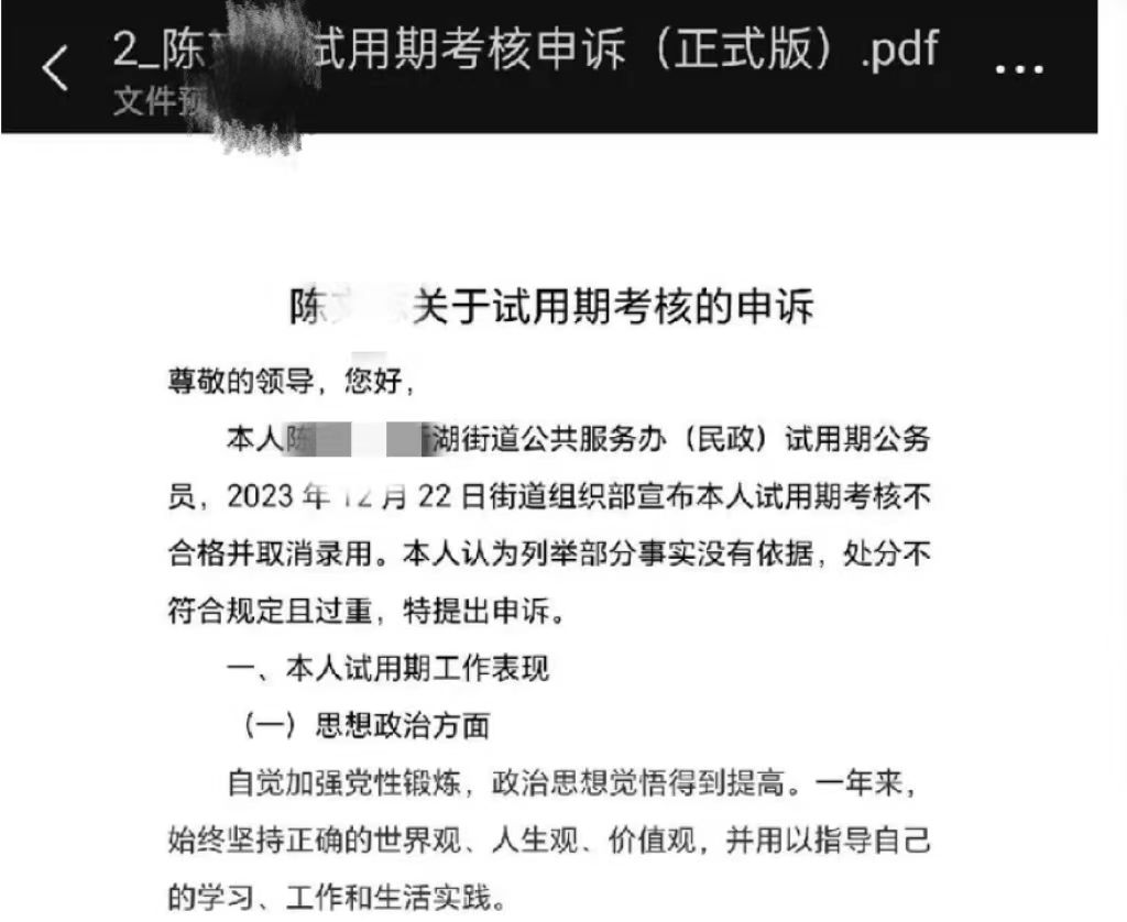 深圳一公务员试用期不合格被辞退？这本不该成“新闻”_陈某某_工作_网友