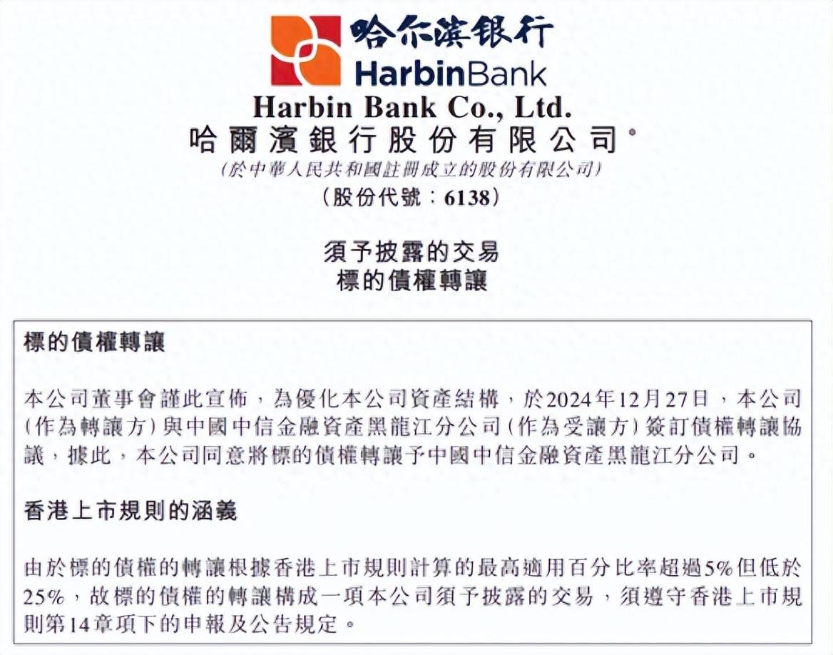 持续坏账压力，哈尔滨银行处理超10亿不良资产
