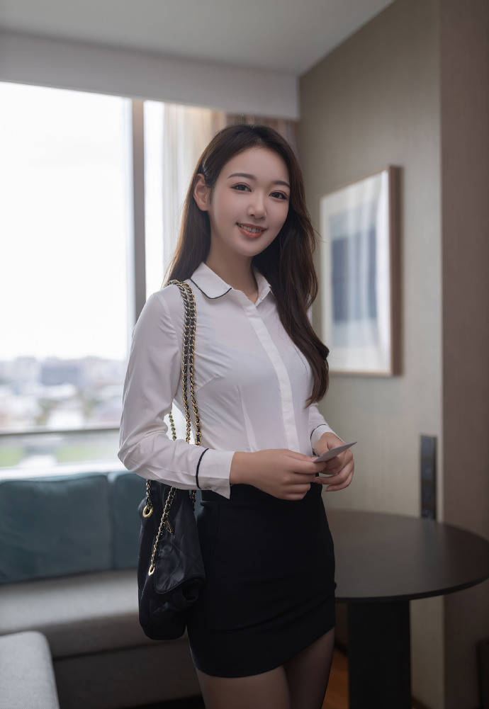 黑白经典搭配职业装很迷人!唐安琪look成熟又不失少女感!