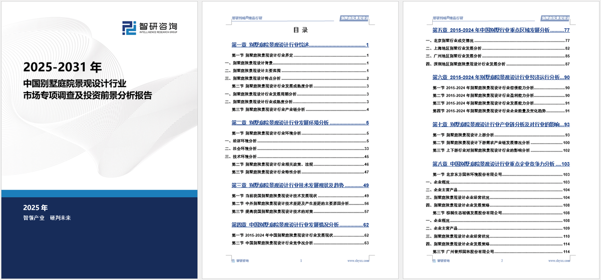 中国别墅庭院景观设计行业产业链全景市场规模及投资前景研究报告（2025版）(图5)