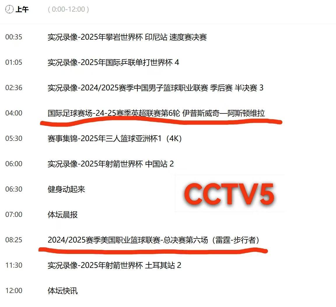 赛事播报:6月20日,中央五套直播表:cctv5、cctv5+节目单