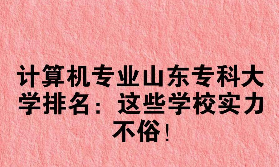 计算机专业山东专科大学排名：这些学校实力不俗！太疯狂了