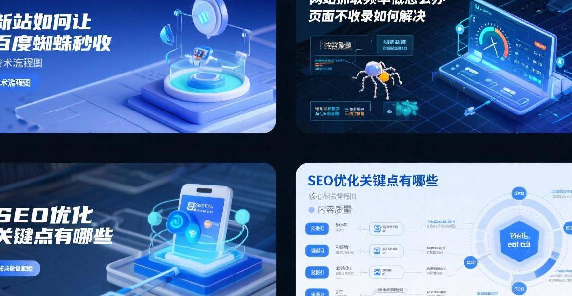 新站如何让百度蜘蛛秒收，网站抓取频率低怎么办，页面不收录如何解决，seo优化关键点有哪些？