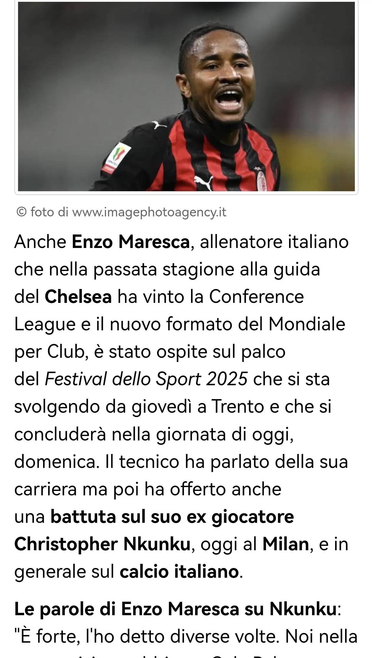 米兰体育- 米兰体育官方网站 世界杯官方指定投注平台前切尔西队主教练马雷斯卡：恩昆库很出色但同样位置我们有帕尔默了