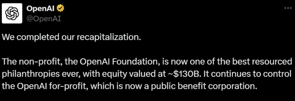OpenAI为何势要完成重组?营收130亿,估值5000亿,华尔街是真的疯狂吗?