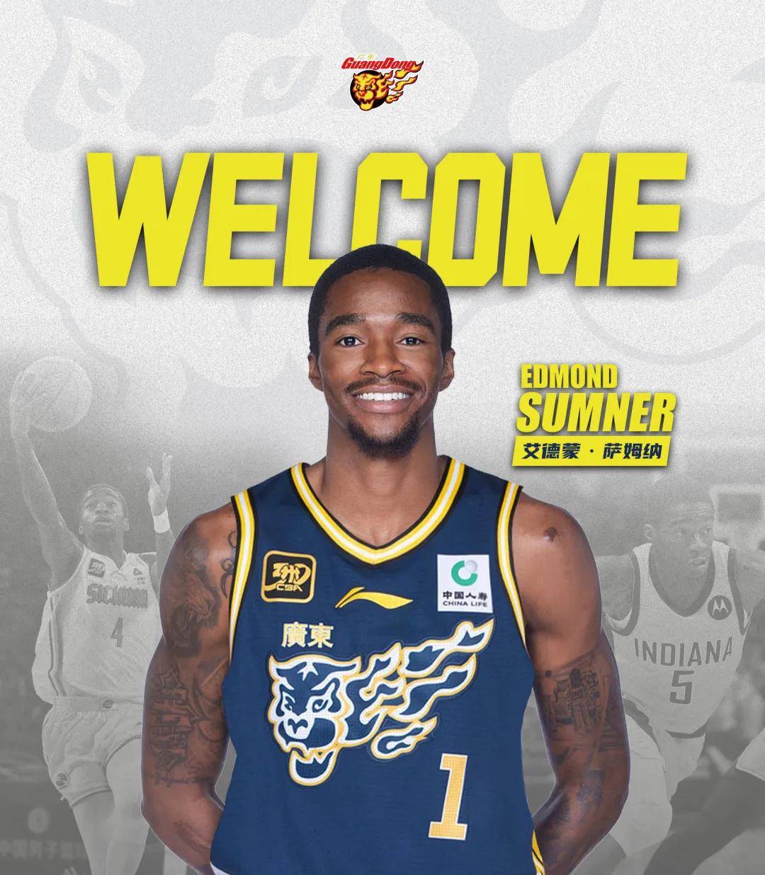 官宣！广东签下CBA得分王 萨姆纳上赛季场均36分