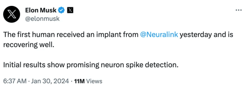马斯克脑机接口公司重大突破，1.5秒快速植入电极，万人等待上脑
