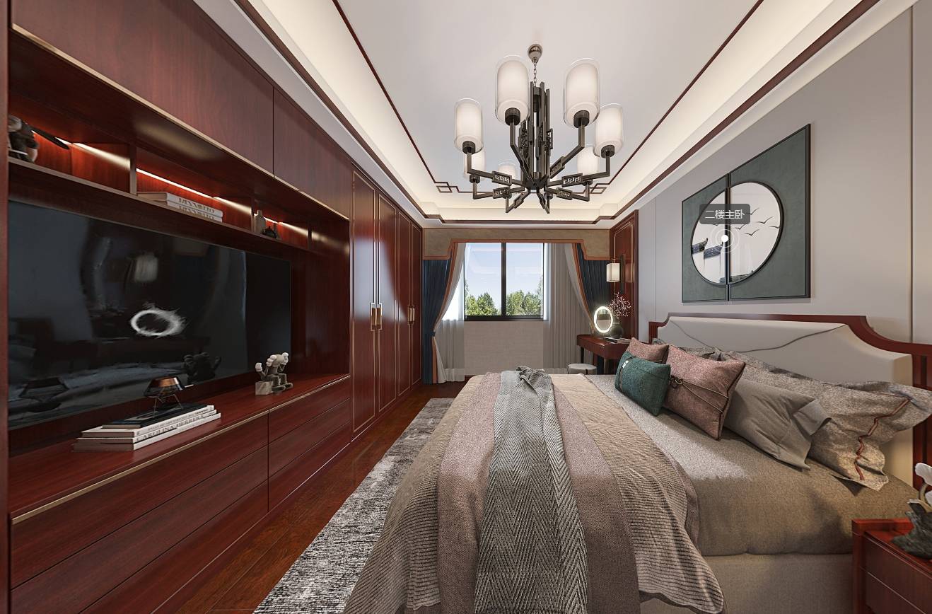 临沂百纳易筑装饰紫云集166平新中式效果图