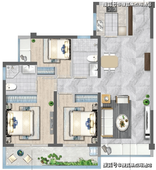 建面約136㎡(四室兩廳兩衛)編輯g2戶型:建面約114㎡(三室兩廳兩衛)