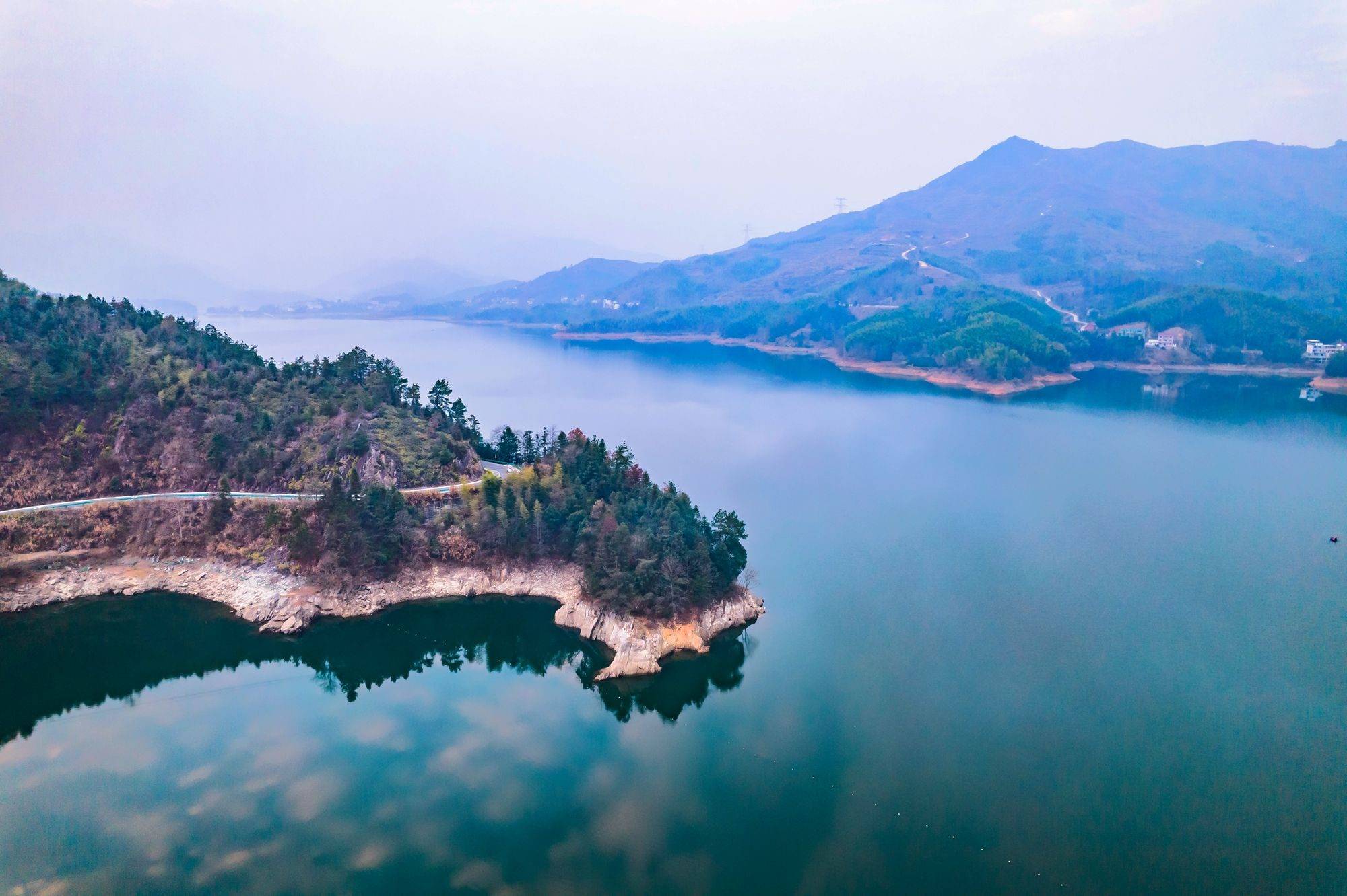 安徽宿松有一处钓鱼台,风景秀丽,环境优美,航拍风景如画