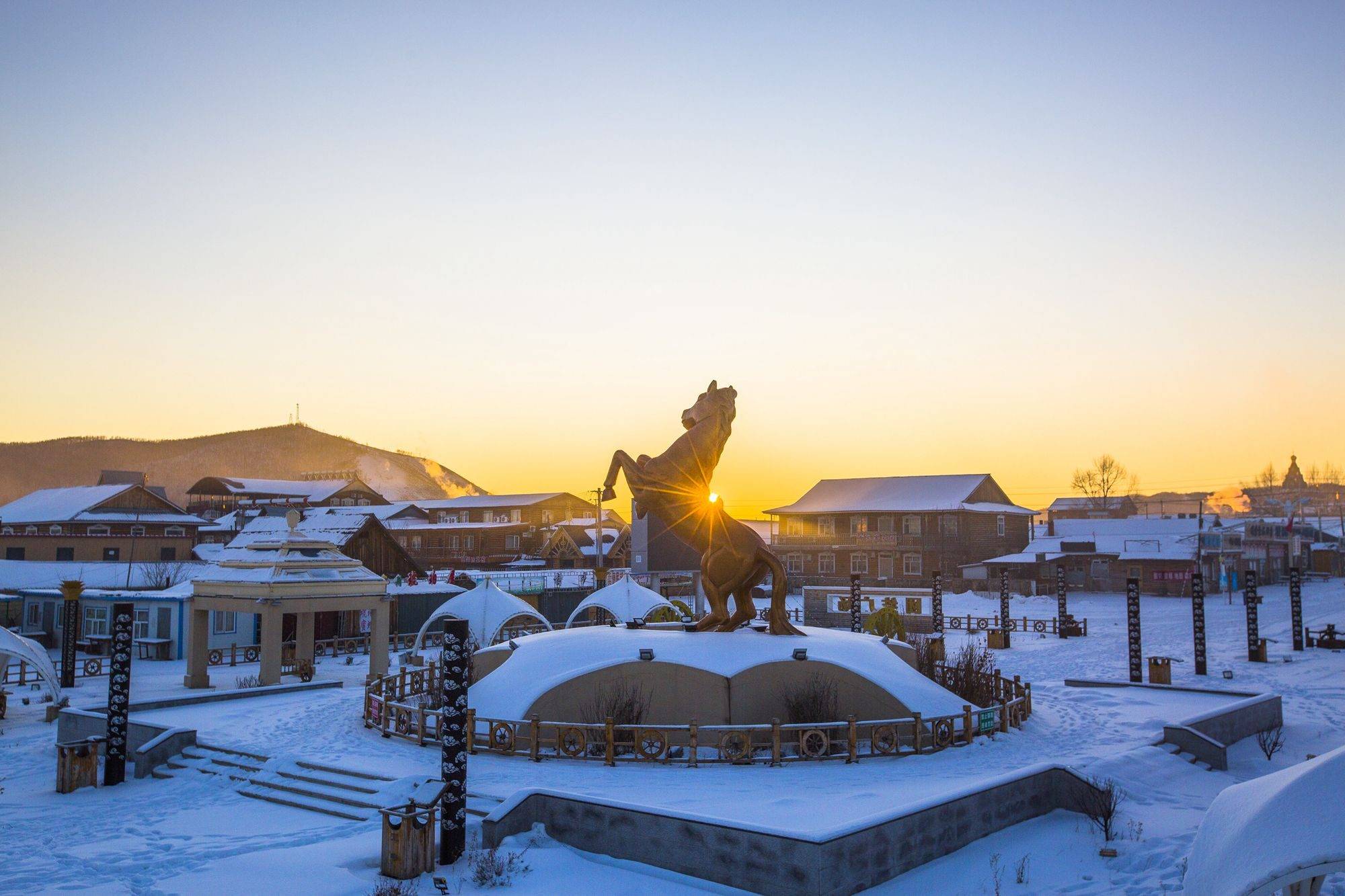 绥芬河雪景图片