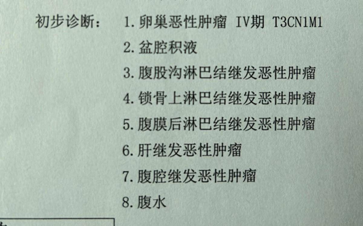 卵巢癌多發轉移治療六個月腫瘤明顯縮小,腫瘤活性消失!