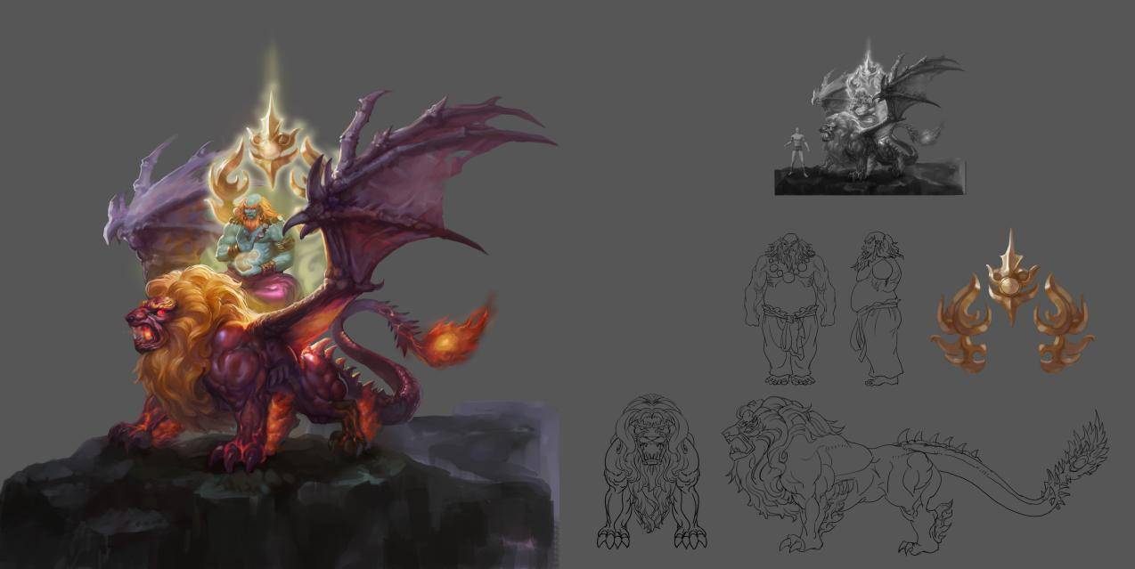 【移山大圣狮驼王】坐骑是一头雄壮的翼狮_狮子_孙悟空_牛魔王