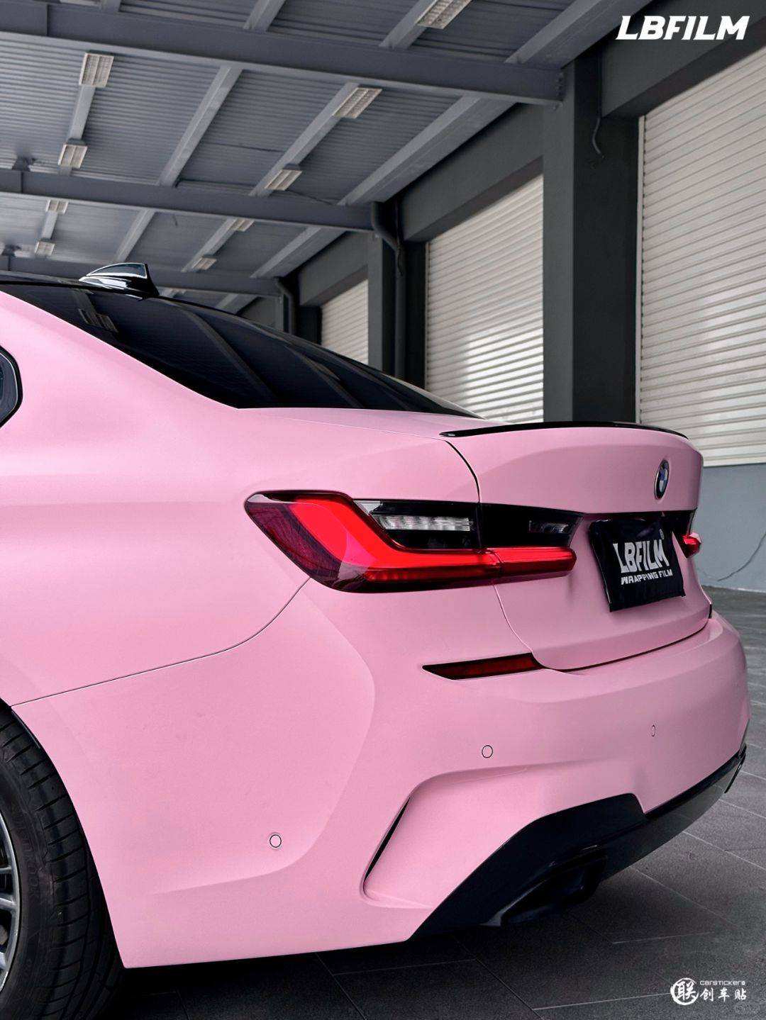 宝马3系lb改色膜消光康乃馨粉,粉而不土,温柔感呼之欲出_粉色_安利