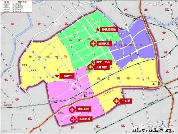 靜安本區的科教文衛中心,是北側的曹家渡街道和江寧路街道.