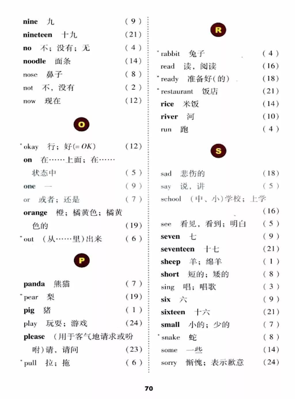 三年级英语下册70页图片