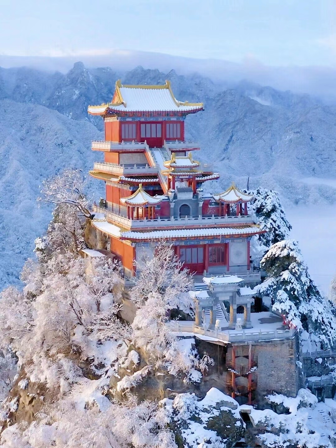 雪漫终南山,仙境南五台_金顶_雪景_赏雪