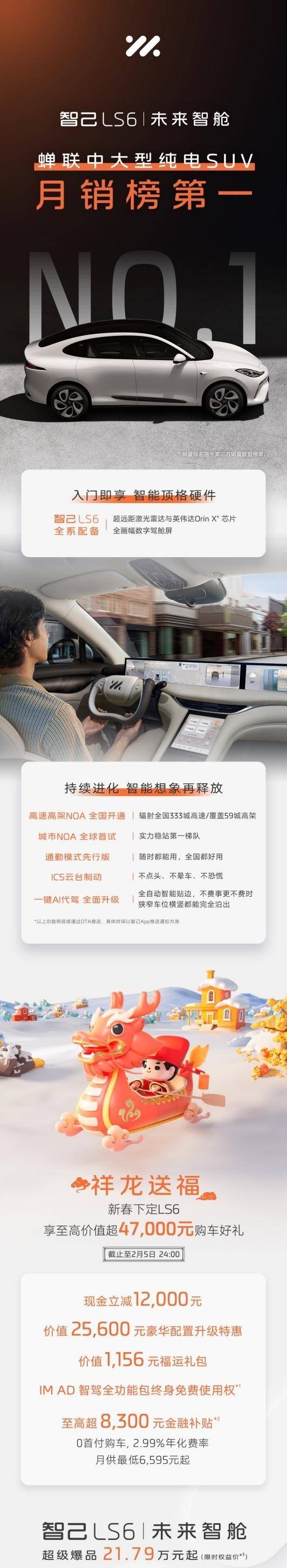 智己LS6三度蝉联“中大型纯电SUV”月销冠军_搜狐汽车_搜狐网