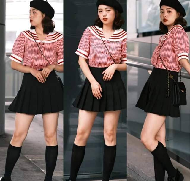 夏季"百褶裙"穿搭来了,一起来做"甜酷"女孩,青春减龄有元气_黑色_短裙