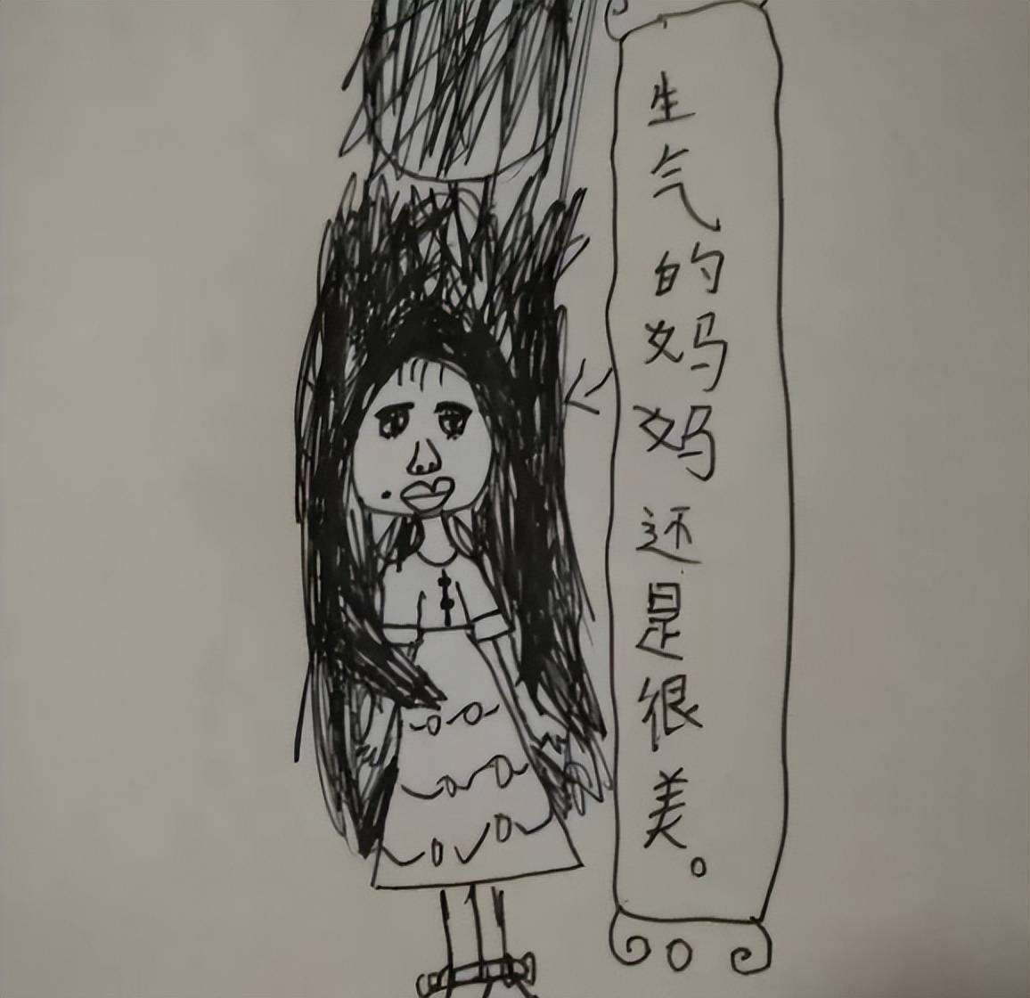 小学生画妈妈"睡姿"走红,画风逐渐跑偏,老师:幸亏不是我孩子_作业