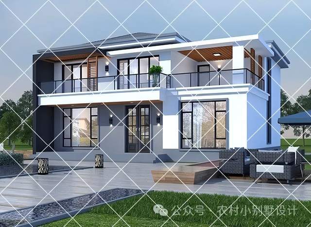 款二层现代风自建房别墅图纸推荐,简约大气好看不过时_风格_农村_生活