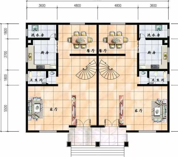 兄弟俩建双拼别墅,看着8款精品户型,第二款气派的很_平面_造型_布局
