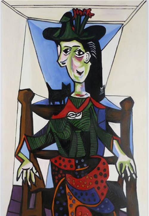 其实《多拉·马尔与猫》是毕加索所画,多拉·马尔是他的情人