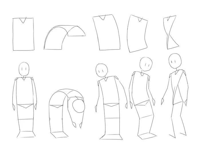 教你简易人体轮廓的绘制步骤!_形状_绘画_肩膀