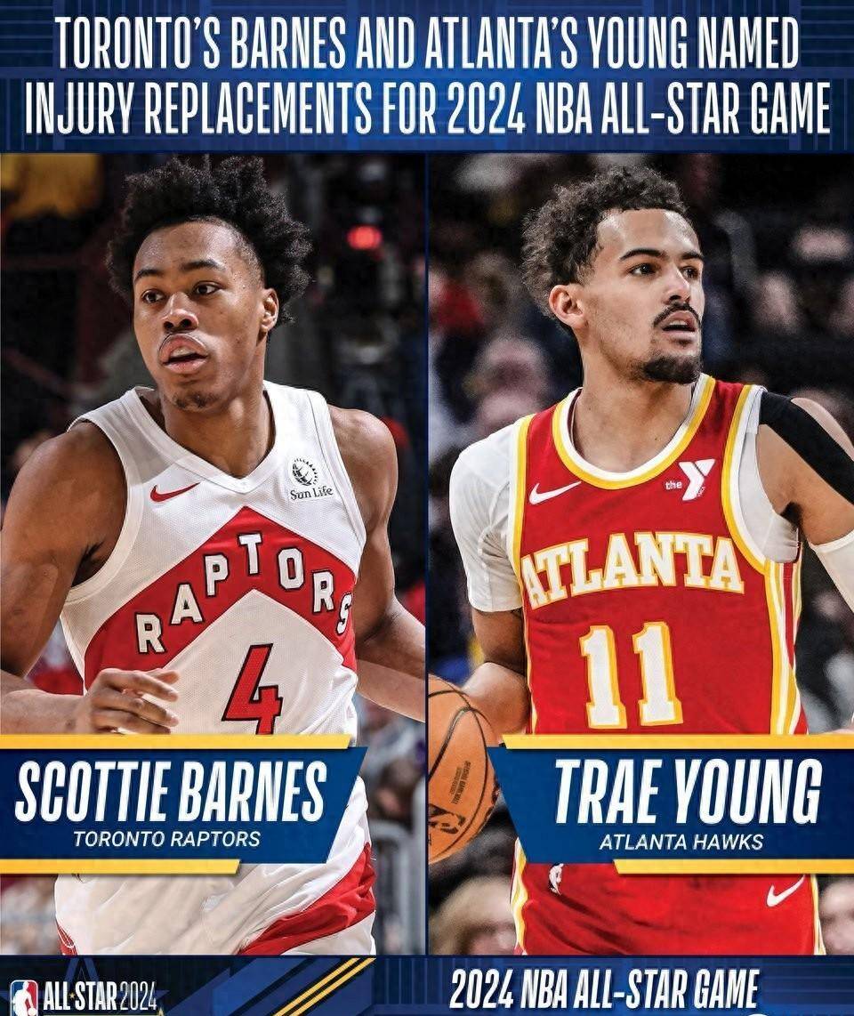 nba官宣全明星递补名单:巴恩斯与特雷杨入选 顶替恩比德与兰德尔_球员