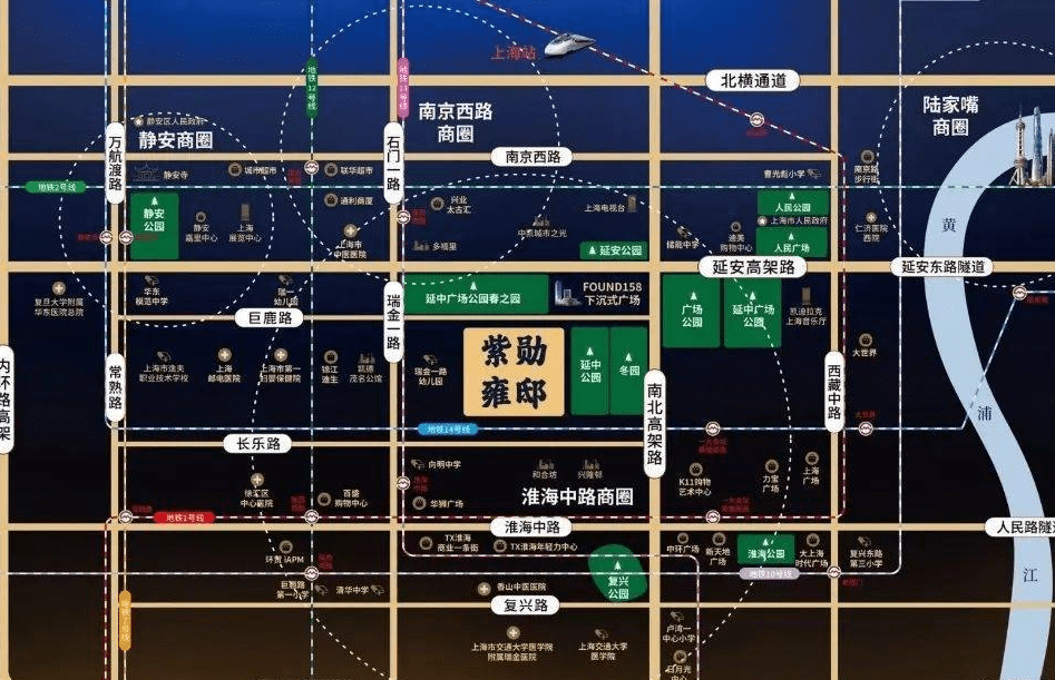 更有延安公园·复兴公园·广场公园·淮海公园等公园环绕让您在内环有