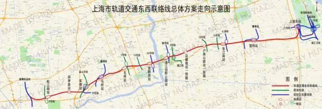 作为上海东站枢纽与松江南站枢纽的链接线,线路东起上海东站,途经车墩