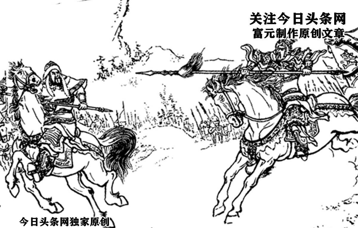 岳飞马上转到了他的长处,凭着枪法的巧妙与金兀术周旋,沥泉枪像一条