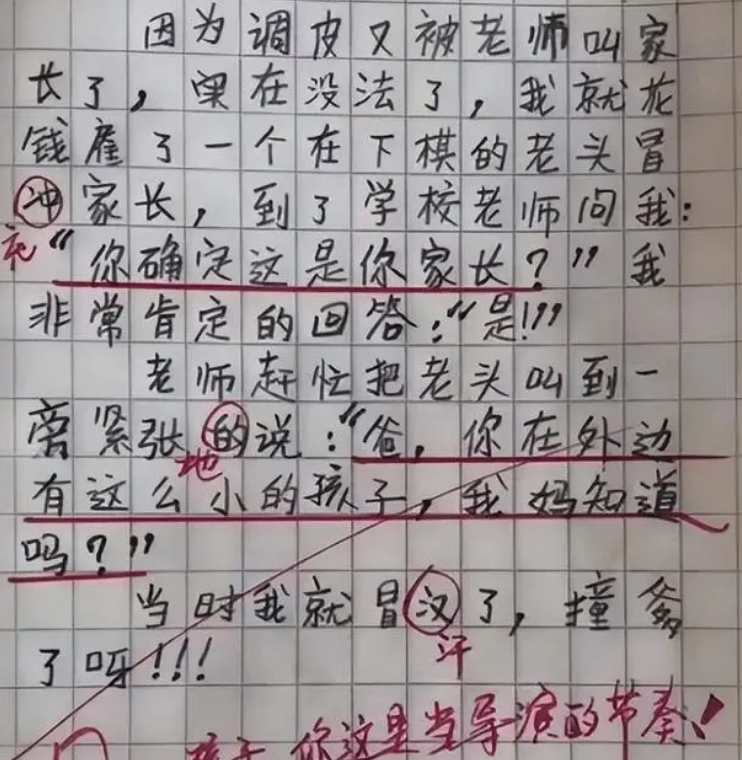 搞笑错别字作文图片