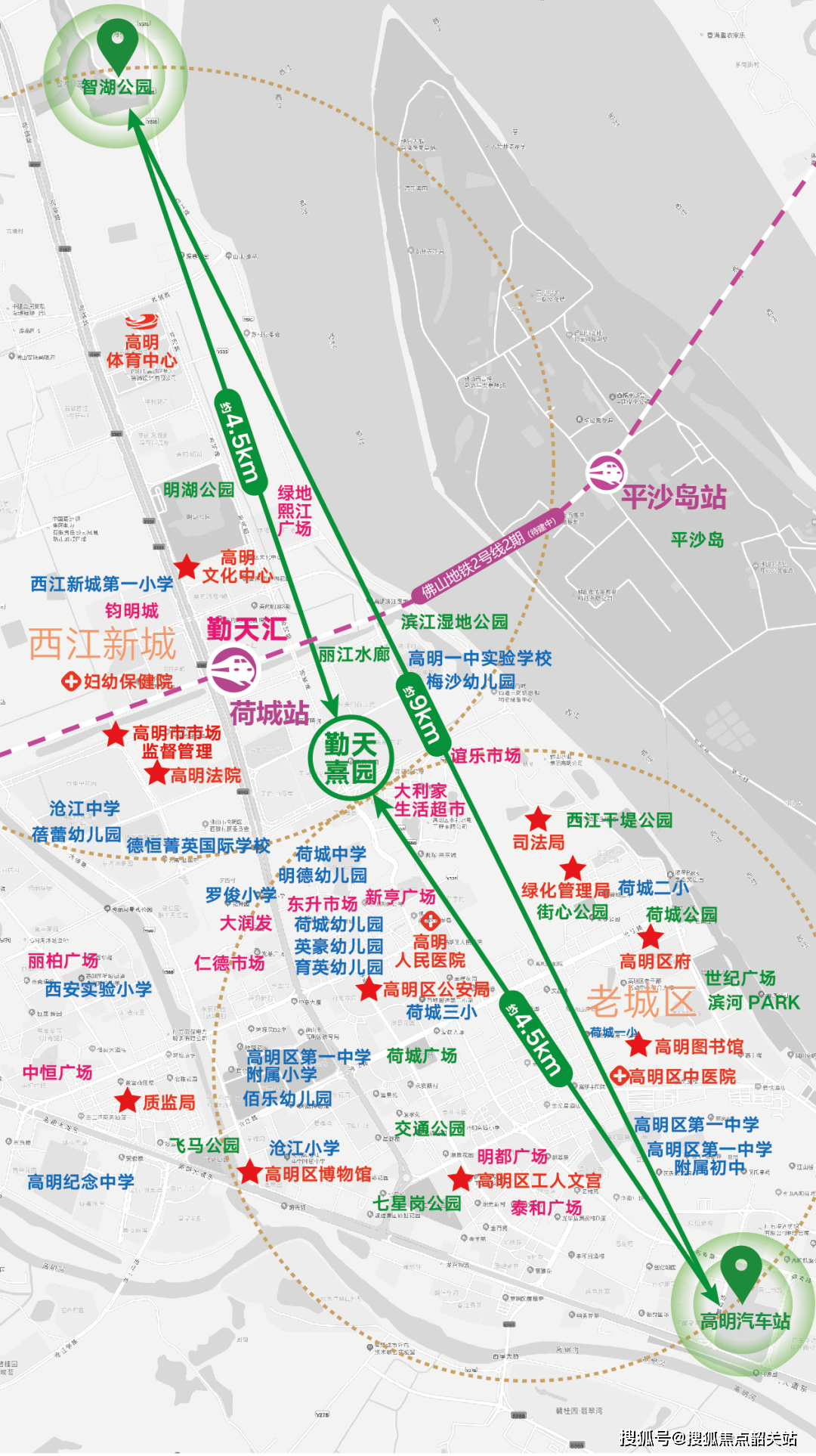 广湛高铁,珠肇高铁,深南高铁,肇顺南城际佛山站(规划中)⑤2座高铁站