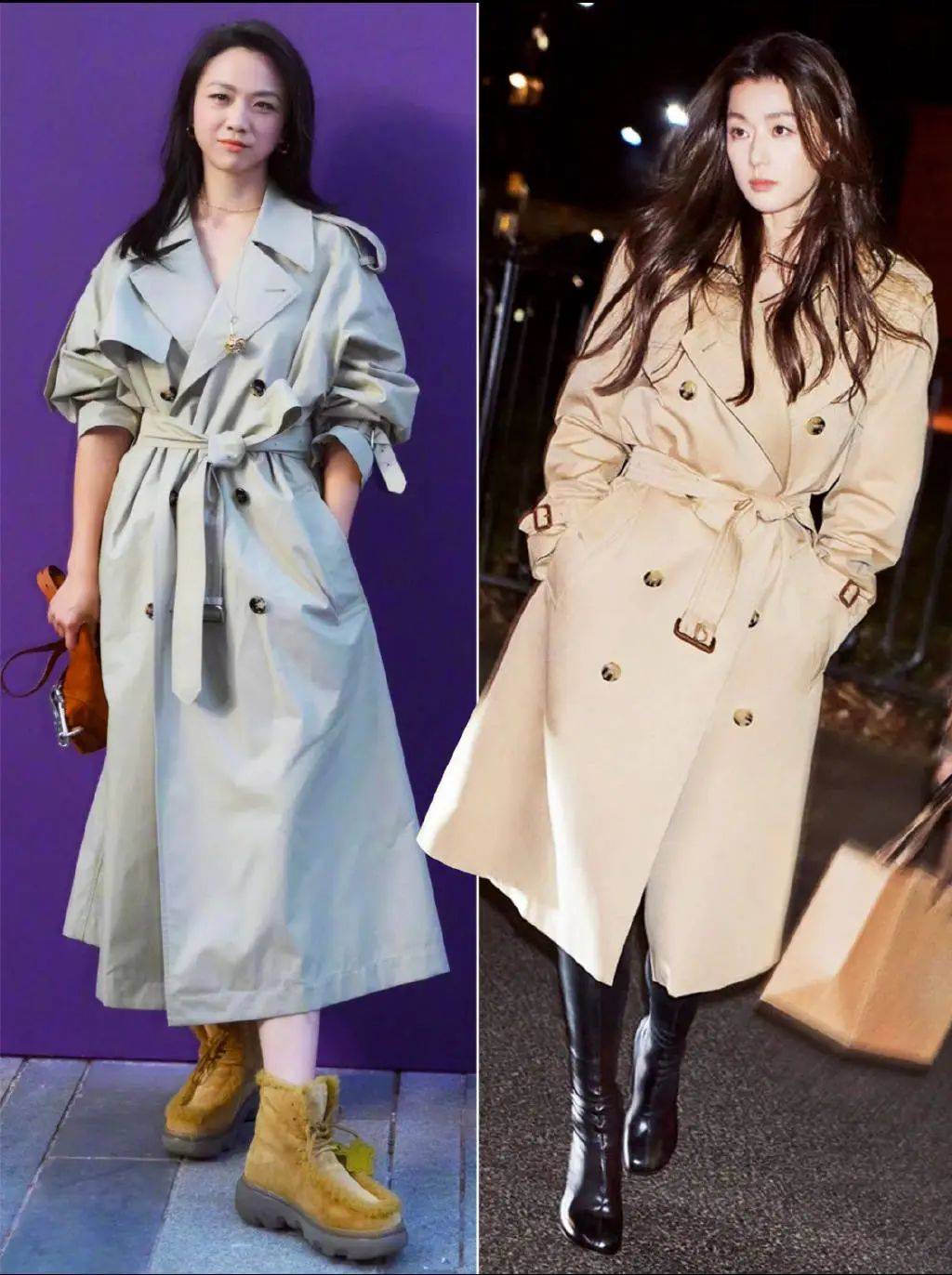 42岁全智贤和44岁汤唯亲密同框照,大约是这辈子最丑的时刻……_风衣