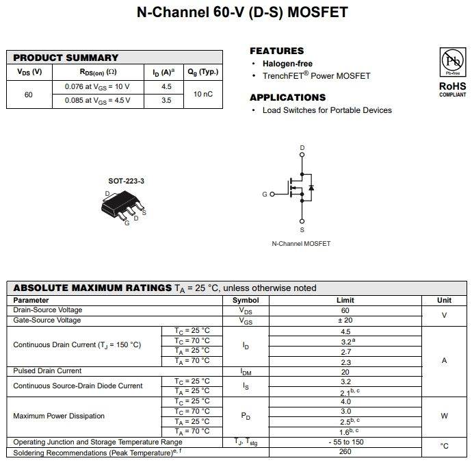 ndt3055场效应管:技术规格参数,工作原理与应用电路全解析_领域_电流