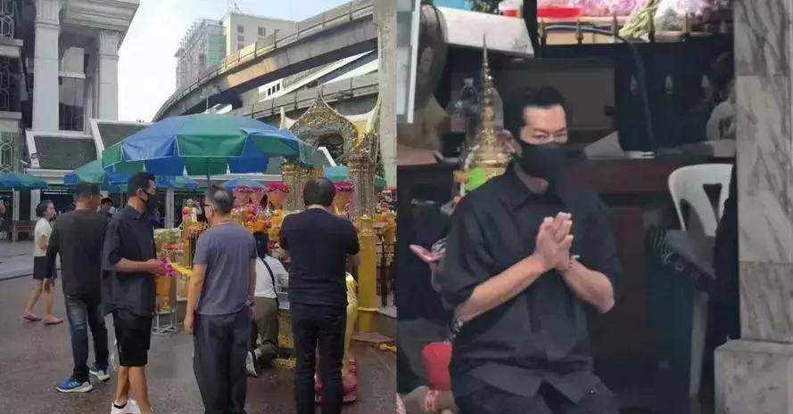 王石携妻女现身泰国四面佛!