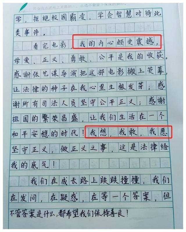 开学前必学:《第二十条》手写观后感,引领未来!_法律_影片_观众们