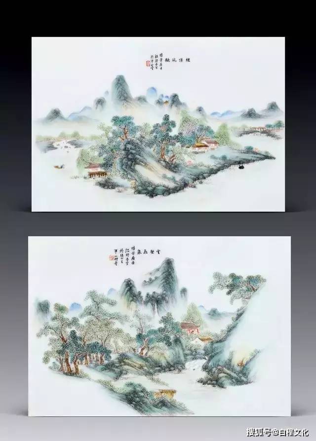 珠山八友汪野亭瓷板画成交价格记录参考_cm_香港_尺寸