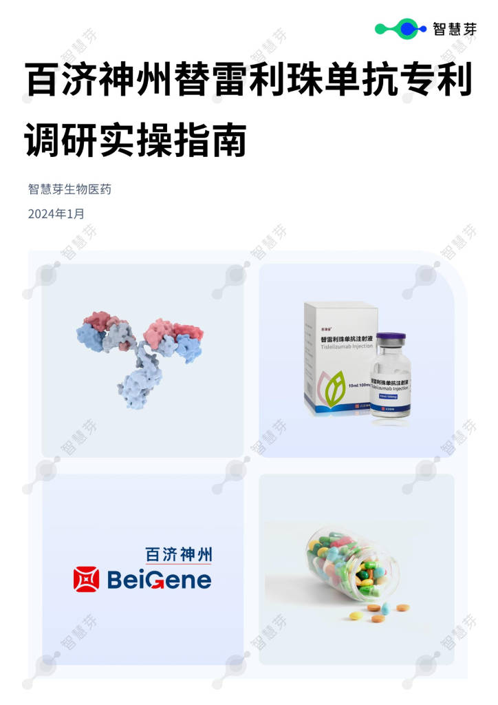 智慧芽:2024百济神州替雷利珠单抗专利调研实操指南报告(附下载)_药物