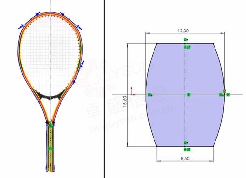 solidworks:网球拍建模 –第 1 部分_草图_后续操作_平面