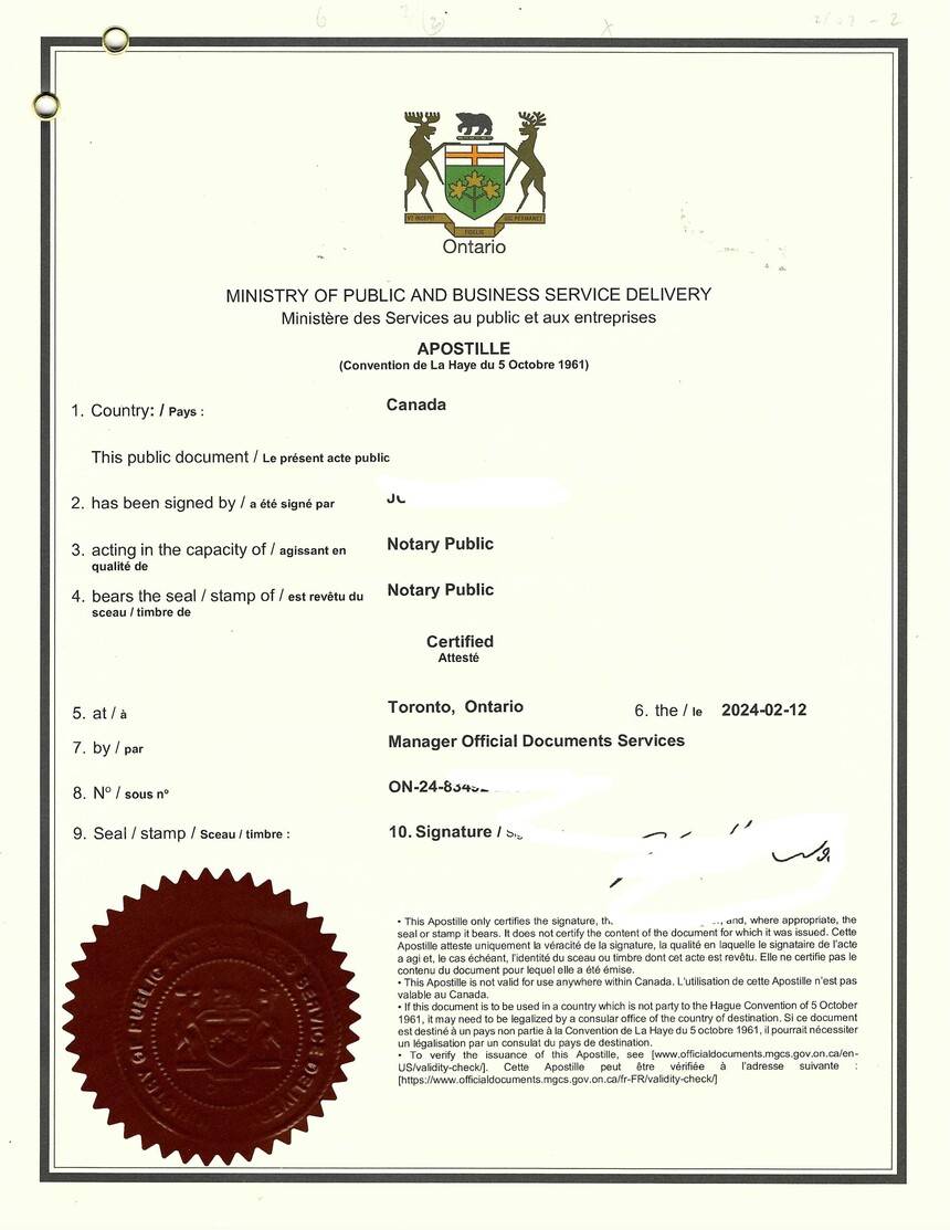 加拿大 tefl证书海牙认证样本:英语外语教学学时数证书翻译与附加证明