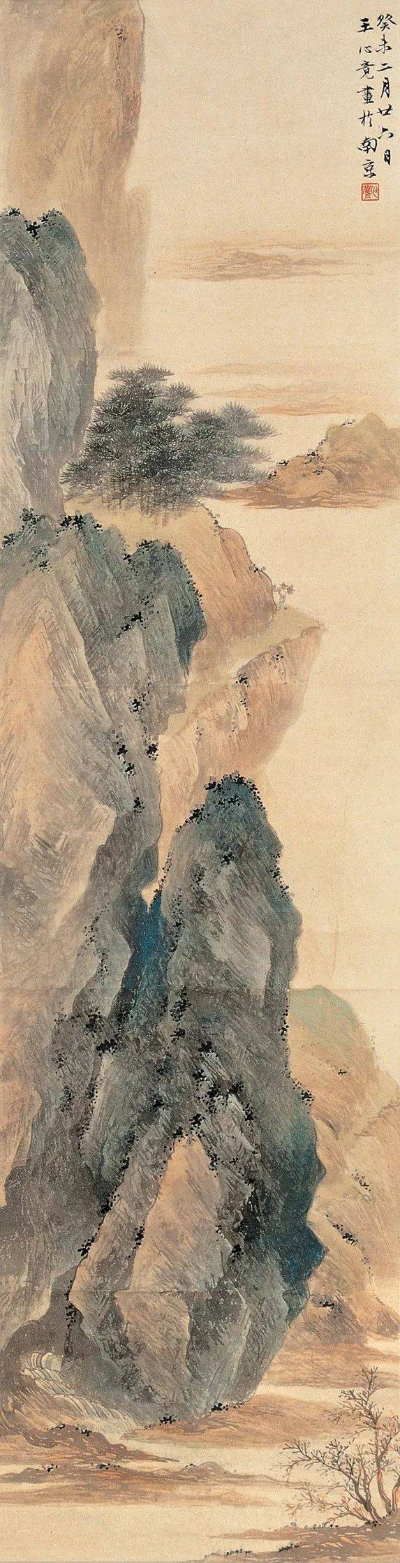 这山水画风细腻典雅,笔法精致!_北京_师唐寅_艺术