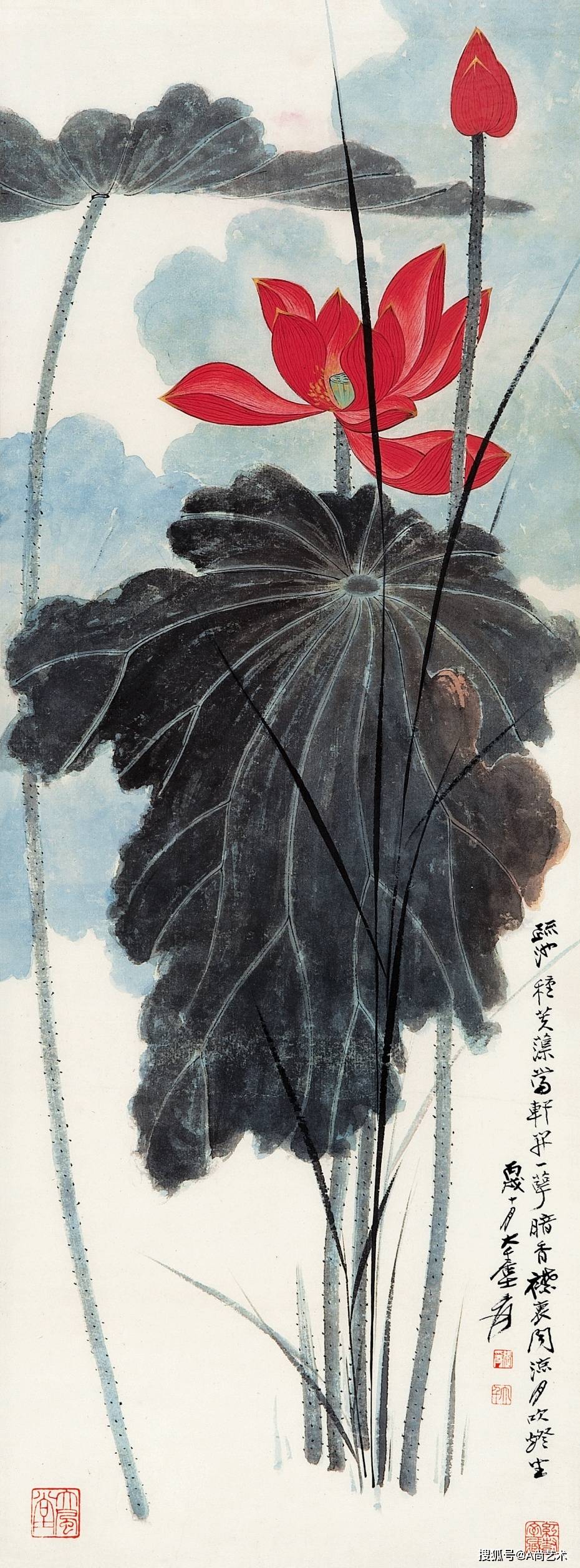 历代名画 张大千 花鸟画高清范本作品