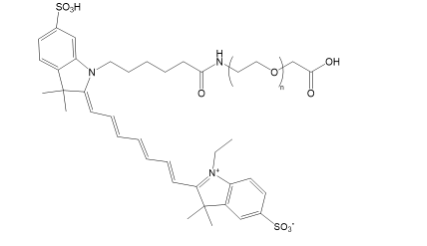 花氰荧光染料cyanine7-聚乙二醇-羧基,cy7-peg-cooh,有详细检测数据