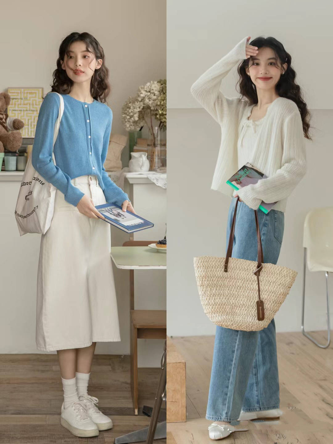 40 的女人,春天里的针织衫,可以怎么搭配?