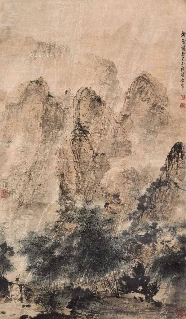 字画艺术市场资讯傅抱石万竿烟雨成交参考