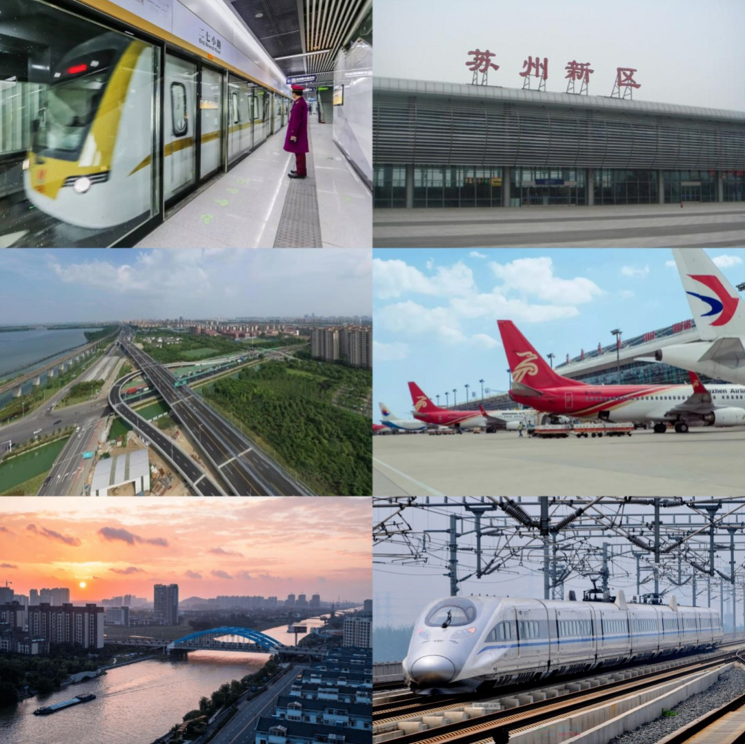 新区火车站约1km,乘地铁3号线约5min左右即可抵达;距苏州西站约3km,约