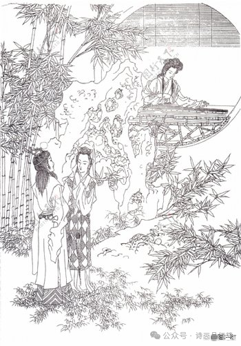 双玉听琴:栊翠畸人能解意,怡红公子可知音_宝玉_黛玉_红楼梦