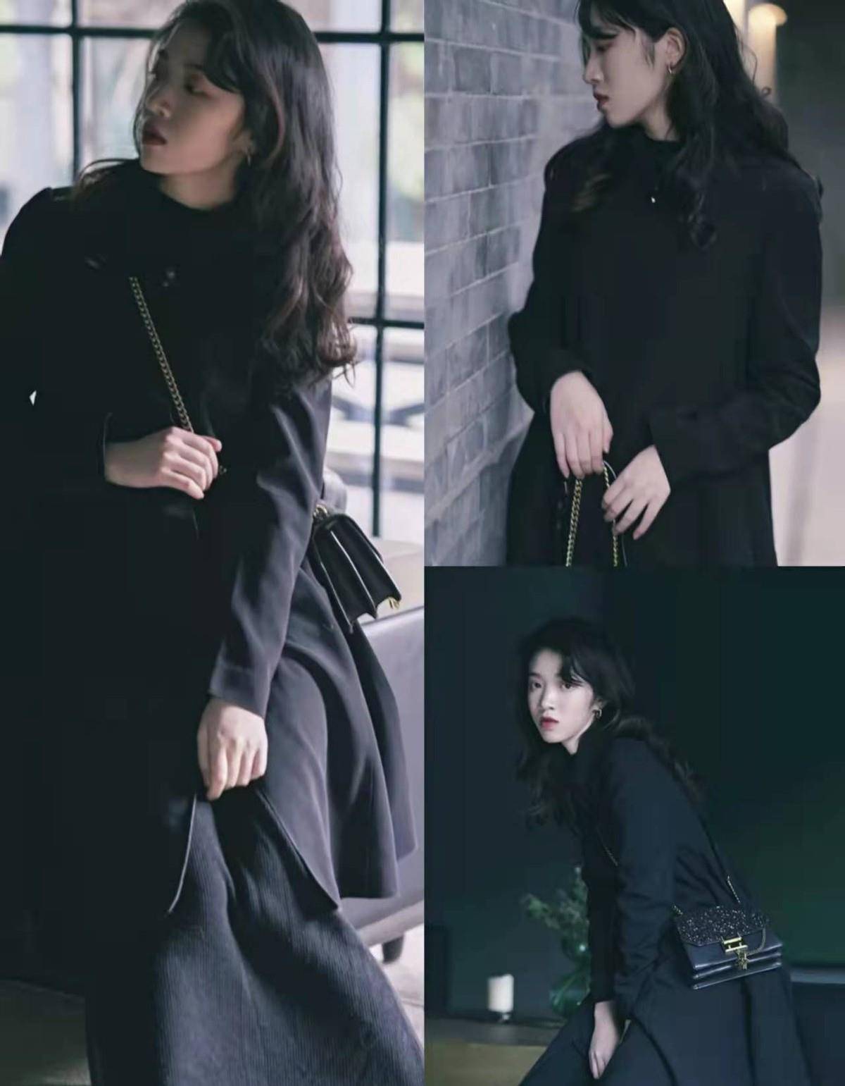 搭配一双绒面质感的黑色高跟短靴,穿上后悄悄拉高身高海拔,既显气场又